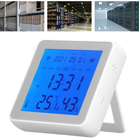 Tuya Smart Home ZigBee Temperatur- und Feuchtigkeitssensor mit hintergrundbeleuchtetem Wecker (Batterien nicht im Lieferumfang enthalten) (1/5)