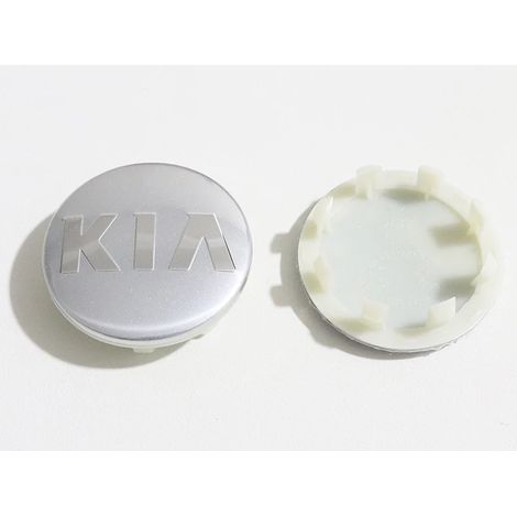 (Ancien cache-moyeu argenté BDQ, Kia 58 mm) - 4 cache-moyeux neufs 58 mm 8 broches avec logo Kia, emblème de voiture, cache-moyeu de roue, protection anti-poussière, accessoires de style (1/5)