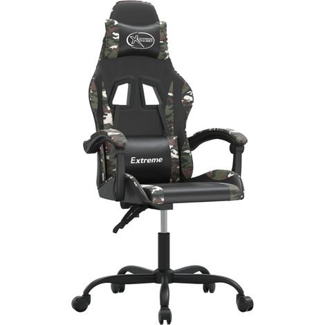 Maison Exclusive - Sedia da Gaming Nero e Mimetico in Similpelle