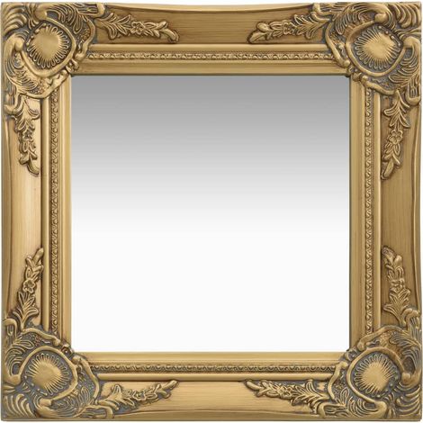 Specchio da parete quadrato in stile barocco 40x40 cm Oro DEC022847 (1/5)
