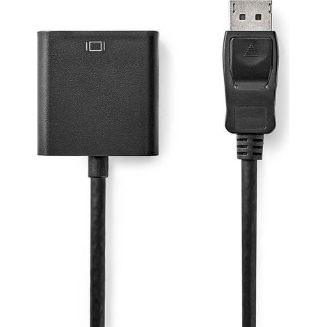 Adaptador displayport displayport macho dvi d 241 pines hembra 1080p niquelado recto 020m redondo pvc abs negro caja (1/3)