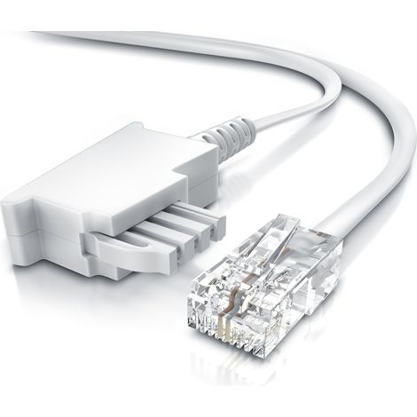 CSL - Internet Kabel Routerkabel - TAE-F Stecker auf RJ45 Stecker - 20m - Internetkabel - Router an die Telefondose, TAE - weiß