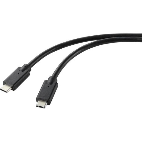 Trywise Câble de charge USB USB 2.0 USB-C® mâle, USB-C® mâle 1.00 m noir gaine TPE RF-5251918 X530302 (1/4)