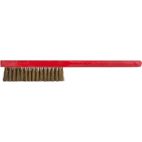 KS Tools BRONZEplus Handbürste, Zinnbronzedraht, gewellt, 5 Reihen