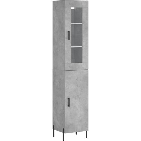 Highboard Concrete Grey 34.5x34x180 cm Engineered Wood vidaXL (1/5)
