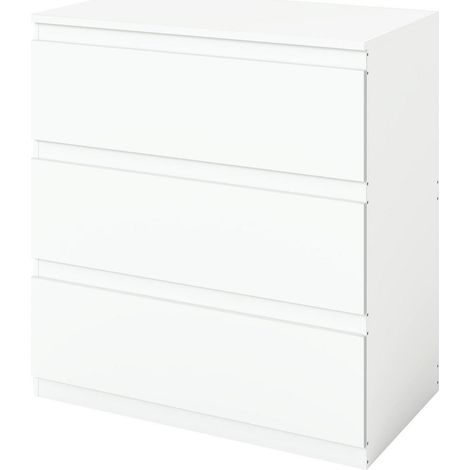 Kommode Weiß 70 cm Breit mit 3 Schubladen, Schlafzimmer & Flur (1/5)
