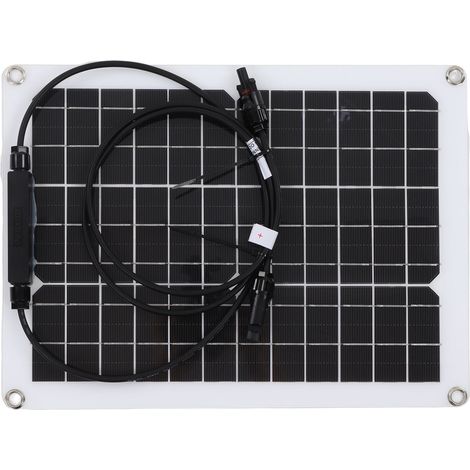 Panneau Solaire Flexible 15W avec Régulateur 50A, Silicium Monocristallin, Photovoltaïque PET, Kit Chargeur pour Camping, Caravane, Bateau (1/5)