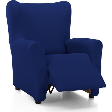 Housse de Fauteuil de Relaxation matelassée Ultra ajustée - Housse de Fauteuil de Relaxation Extensible en Couleur Bleu Marine - fabriquée en Espagne (1/4)