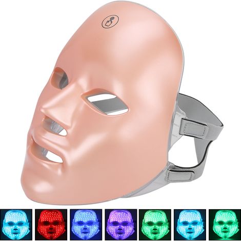 Appareil de rajeunissement cutané par photons LED, traitement de l'acné par luminothérapie colorée, protection faciale dorée (1/5)
