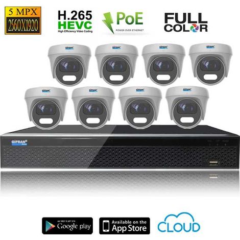 Kit videosorveglianza 8 canali con telecamere Dome IP (1/4)