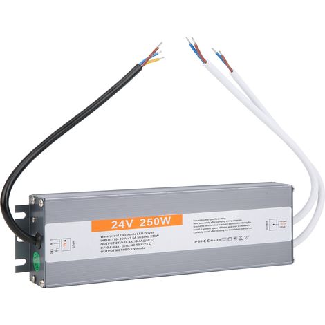 Wasserdichtes Schaltnetzteil für LEDs, 250 W, AC 170–250 V, Treibertransformator, Netzteil, DC 24 V (1/5)
