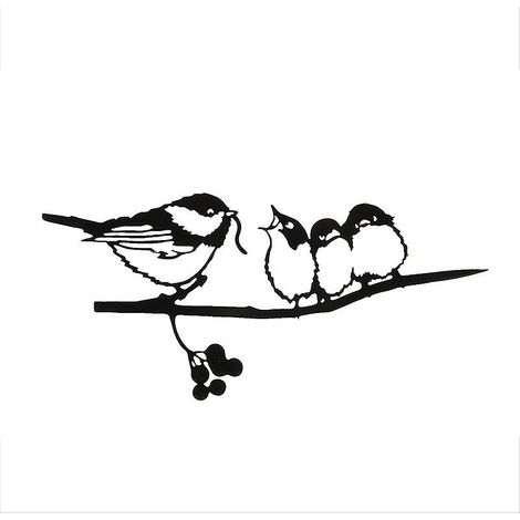 Support décoratif de jardin en métal représentant une sculpture en forme de mangeoire à oiseaux (1/5)