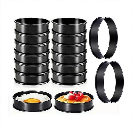 16 cercles à crumpets antiadhésifs en acier inoxydable de 10 cm (1/5)