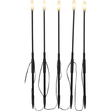 Star Trading Lampes LED en brochette Milky, éclairage extérieur, 5 pièces, extérieur, noir, blanc chaud, 2 m