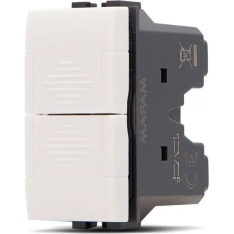 MAPAM DOPPIO PULSANTE INTERBLOCCATO BIANCO ART-F830BI