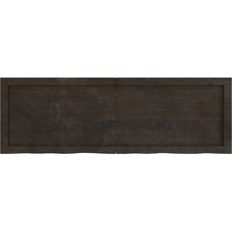 Dessus de table,Plateau de table,Dessus de bureau marron foncé bois chêne massif traité CFW83917 (1/5)