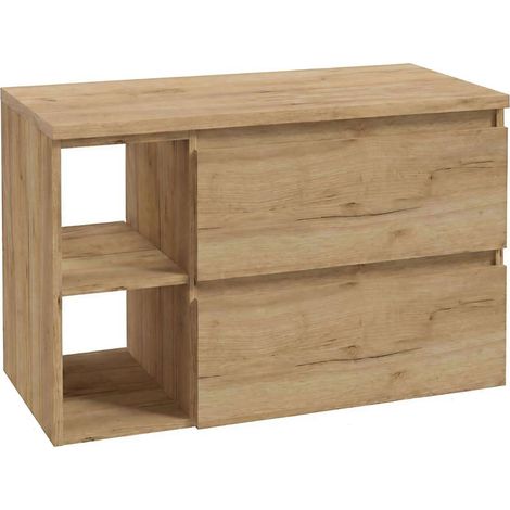 kielle Nefia - Mueble con encimera debajo del fregadero 90x54x45 cm, versión derecha, roble dorado 50027S91R1 (1/5)
