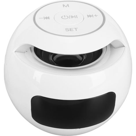 Réveil Bluetooth avec haut-parleur, basses puissantes, radio FM complète, enceinte Bluetooth portable multifonctionnelle, blanche pour une utilisation à domicile. (1/5)