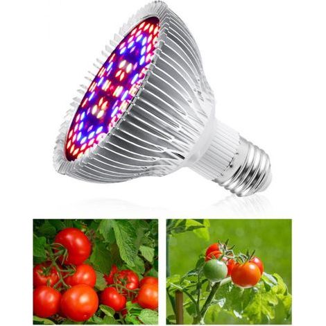 Ampoule de lampe de plante à spectre complet 50 W E27 Base 78 perles LED Bonne dissipation de la chaleur Ampoule de croissance pour serres semis de légumes AC85-265 V, (1/4)