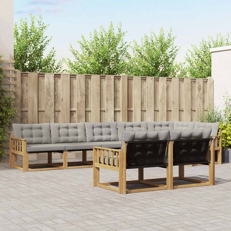 Teenpull – Outdoor-Sofagarnitur 8 Stk. Weiß und Hellgrau (1/5)
