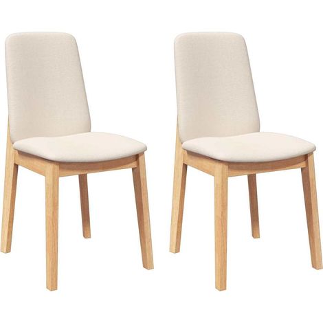 Lot de 2 Chaises à manger,Chaise de cuisine coussins bois massif caoutchouc CFW92571 (1/5)