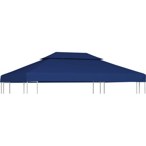 vidaXL Copertura Superiore per Gazebo a 2 Strati 310 g/m² 4x3 m Blu