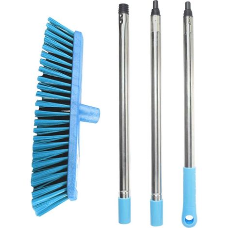 Brosse De Nettoyage pour Sols Carrelage Et Acier avec Manche Long Et Poils Durs Plastique Outil De Nettoyage pour Cuisine Et Salle De Bain (1/5)