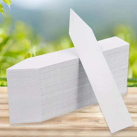 Pflanzenetiketten aus Kunststoff, 10 x 2 cm weiße Gartenetiketten aus Kunststoff, wasserfeste weiße Pflanzenetiketten, Blumenmarkierungen für den Garten, Sukkulenten-Pflanzenetiketten