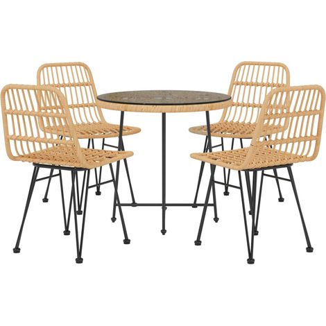 vidaXL Ensemble à manger de jardin 5pcs Résine tressée (1/5)