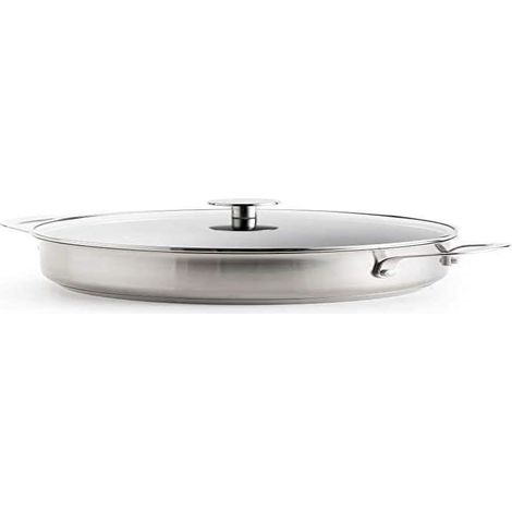 KitchenAid Stainless Steel Padella da 28 cm/4,3 litri, Acciao Inox, Senza PFAS, induzione, adatta al forno, lavabile in lavastoviglie, argento (1/5)