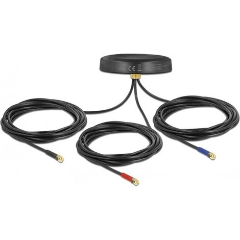 Delock Antenna multiband 3 x SMA maschio omnidirezionale montaggio a tetto (1/3)