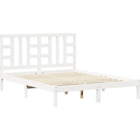 Maison Exclusive - Massivholzbett Weiß 150x200 cm