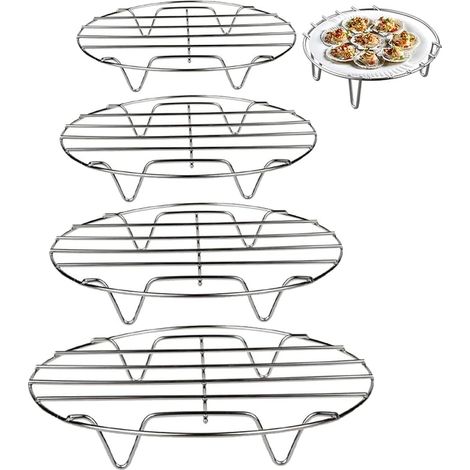 Cuisson Refroidir Cuire à La Vapeur Refroidisseur De Gâteau Grille Refroidissement Refroidisseur Gâteau En Acier Inoxydable Pour Rôtir La Viande Poisson Refroidissement 16/18/20 / 22cm (1/5)