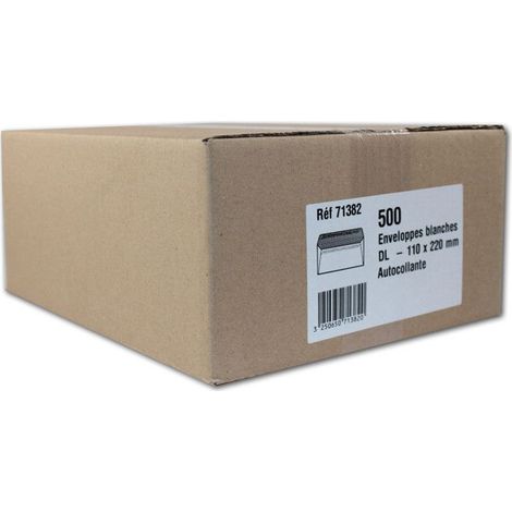 Enveloppes - Blanche - DL - 110x220mm - Autocollante - Carton de 500 - GPV (1/3)