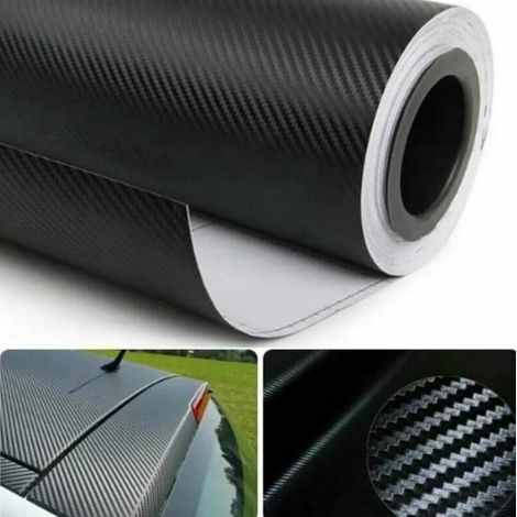 autocollant en fibre de carbone pour voiture film en fibre de carbone film de changement de couleur en fibre de carbone-3D, noir, 30152cm, 2pcs (1/4)