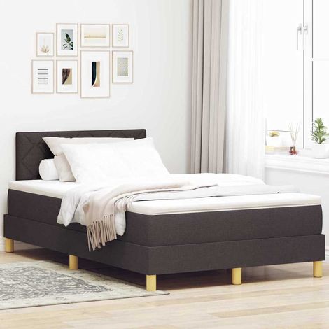 Boxspringbett mit Kissen Dunkelbraun 120 x 200 cm Stoff