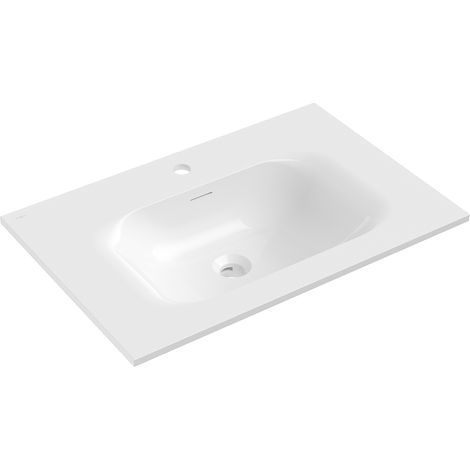 Mexen Vela lavabo empotrado en encimera 71 x 46,5 cm, blanco brillo - 25237000 (1/3)