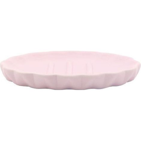 TRADE SHOP - Piatto Piattino Porta Sapone Saponetta Accessori Arredo Bagno Rosa Decorata 79948 - (1/2)