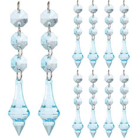 1 Pendentif en acrylique, perles transparentes, éclat cristal, décoration fenêtre, lustre, usage DIY (1/5)