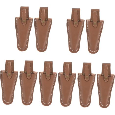 10 Pièces Ensemble De Ciseaux À Outils en Peau De Vache Pince À Pression Support Ciseaux Sécateur Étui De Protection Élagage Ciseaux en Cuir Ciseaux (1/5)