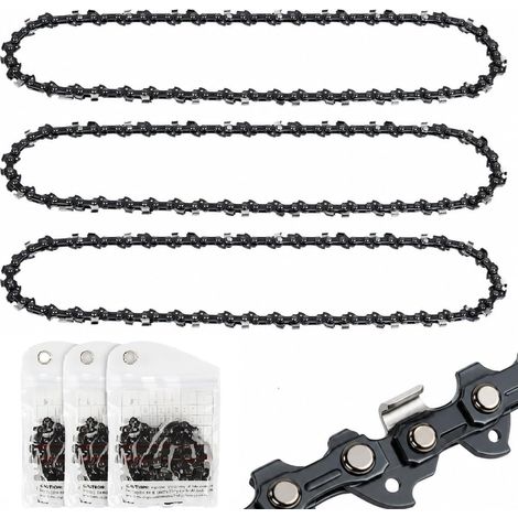 3 x Chaîne Tronçonneuse 35 cm, 3/8" LP 52 Maillons, Jauge 1,3 mm – Chaîne de Rechange Antirebond pour Guide 14 Pouces, Compatible avec Husqvarna Dolmar Einhell Makita Hitachi Oregon (1/5)