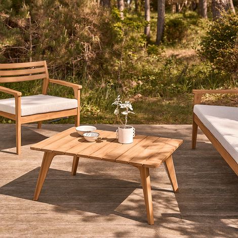 Table basse de jardin en teck massif (1/5)