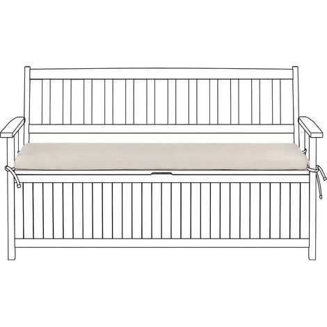 Bench Seat Pad Cushion Beige Olefin Fabric Solid Colour String Ties UV Resistant Water-Repellent Set Pad SOVANA (1/5)