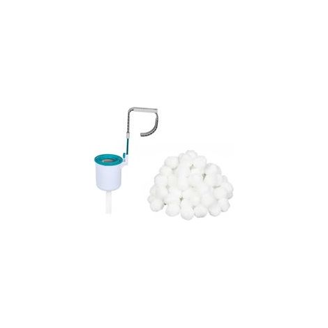 Poolskimmer-Starterset mit 500 g Filterbällen. Hängeskimmer für Filtersysteme. Geeignet für Filtersysteme ab 2.006 l/h. (1/5)