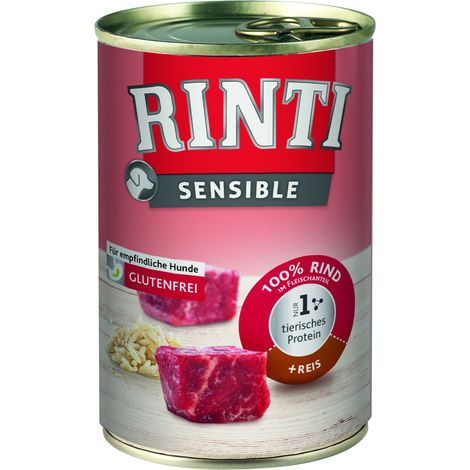 Rinti Sensible Hundenassfutter Adult 400 g Rind & Reis