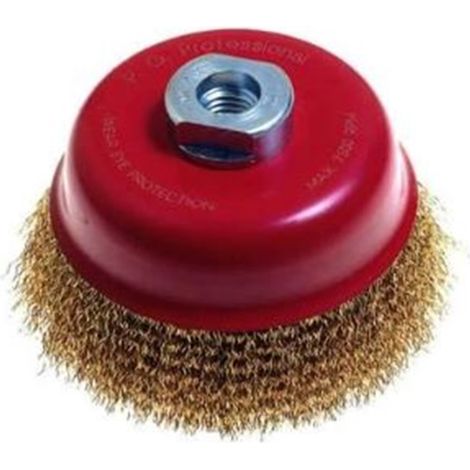 SPAZZOLA A TAZZA FILI ACCIAIO FRULLINO ø mm.60 foro 14 MA PG 485.30 FERR 70805