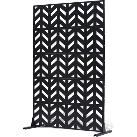 VEVOR Pannelli per Privacy in Metallo 120x50,8x183 cm Schermi Pannelli per Privacy allAperto, Fendivista Divisorio per Esterno Indipendente, Recinzione Decorativa 5 Schermi da Giardino, Nero