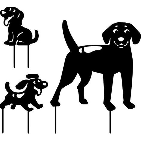 lot De 3 Chien Rouills, Animal Jardin Silhouette Dcoration, Dco Mtal Rouill Jardin, Figurine D'animal, Statuette Rouille, Piquet De Jardin En Mtal (1/5)
