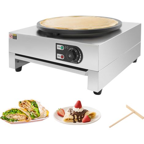 Crêpière électrique de 3000W 40 cm Plaque de cuisson antiadhésive Accessoires inclus Température ajustable Crêpes sucrées, galettes salées et omelettes (1/5)