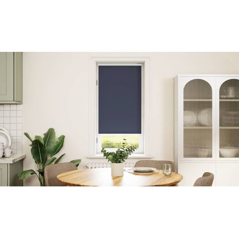 vidaXL Roller Blind Blackout 64,4x120 cm Fabric Width 60 cm Marine / Blue (1/5)